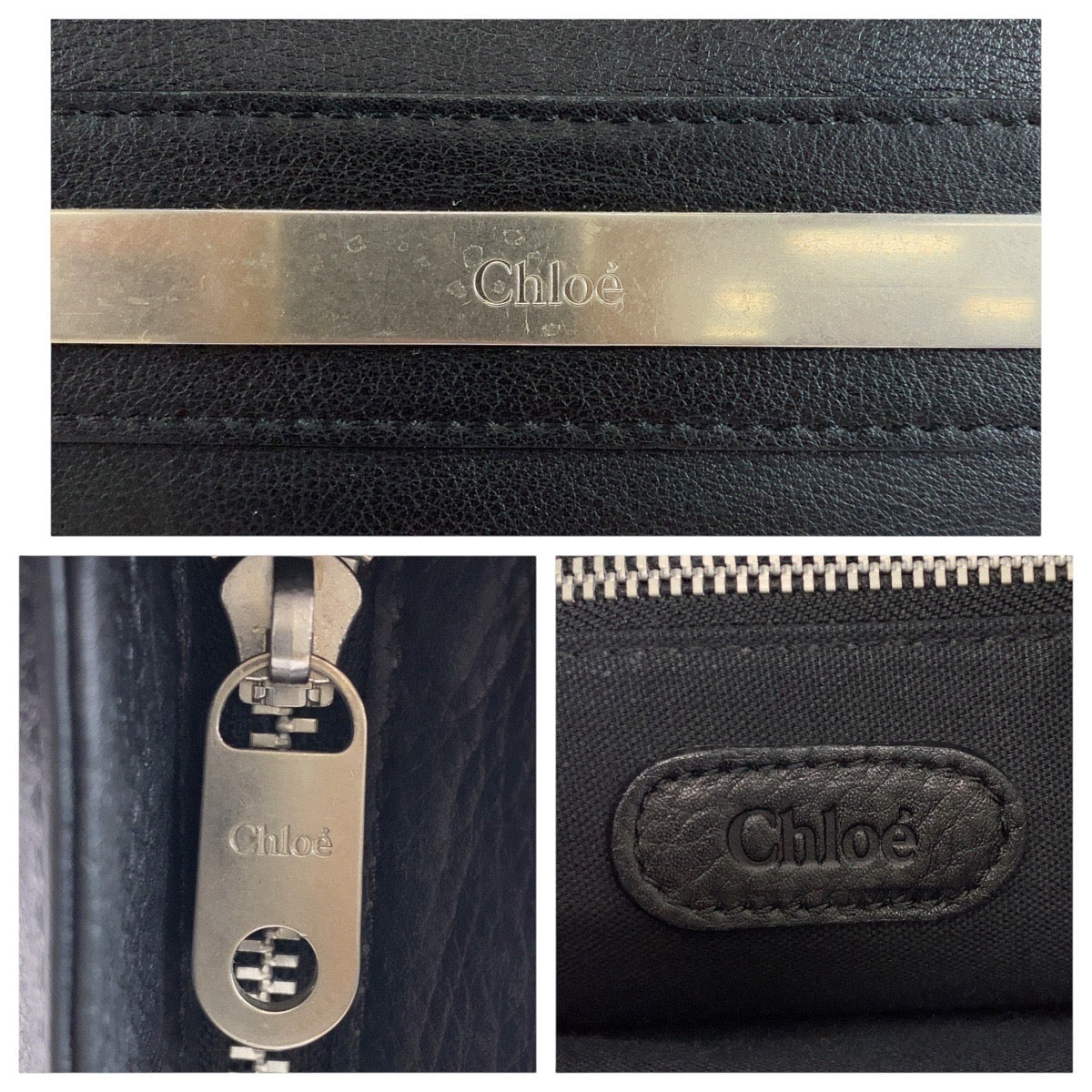15174
Chloe クロエ ブラック 黒 シルバー金具 レザー ショルダーバッグ メッセンジャーバッグ  レディース