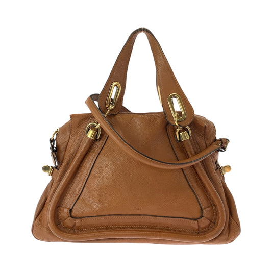 15175
Chloe クロエ パラティ ブラウン ゴールド金具 レザー ショルダーバッグ ハンドバッグ  2way  レディース