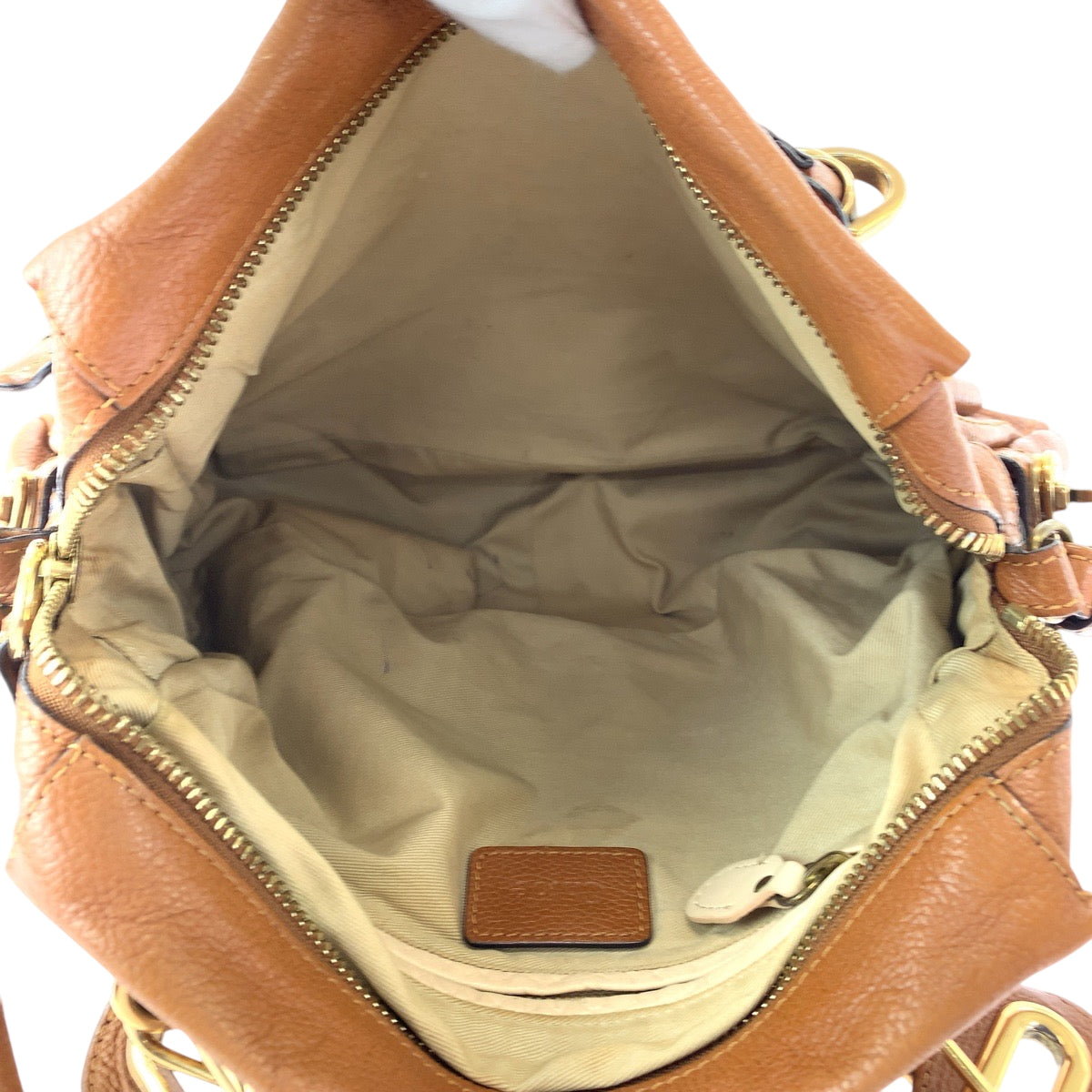 15175
Chloe クロエ パラティ ブラウン ゴールド金具 レザー ショルダーバッグ ハンドバッグ  2way  レディース