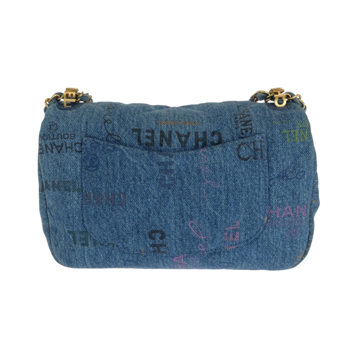15176
CHANEL シャネル マトラッセ スモールフラップ ココマーク ターンロック デニム ブルー ゴールド金具 コットン チェーンショルダーバッグ 斜め掛け  レディース