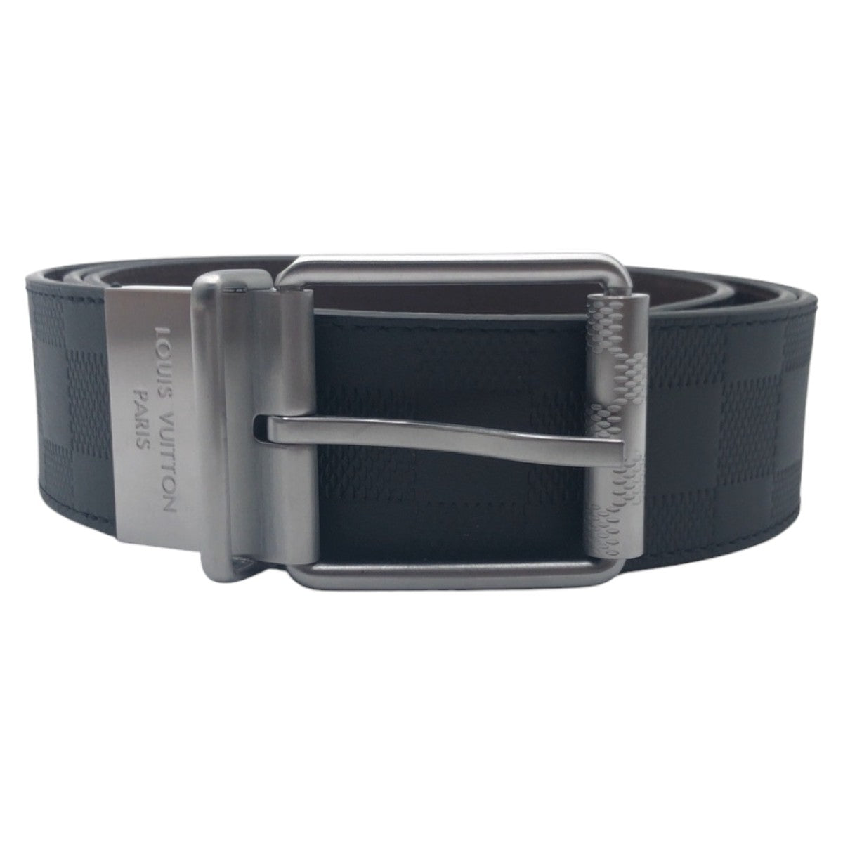 15178
LOUIS VUITTON ルイヴィトン ダミエアンフィニ ブラック ブラウン サテンシルバー レザー M9150T 110 ベルト  メンズ