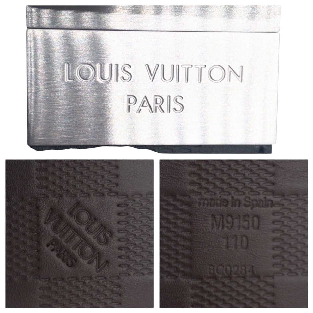 15178
LOUIS VUITTON ルイヴィトン ダミエアンフィニ ブラック ブラウン サテンシルバー レザー M9150T 110 ベルト  メンズ