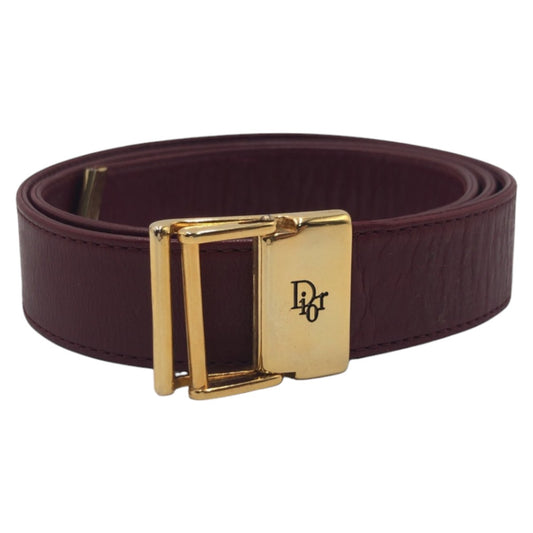15180
Christian Dior クリスチャンディオール ヴィンテージ レッド ゴールド レザー D9306 ベルト  レディース