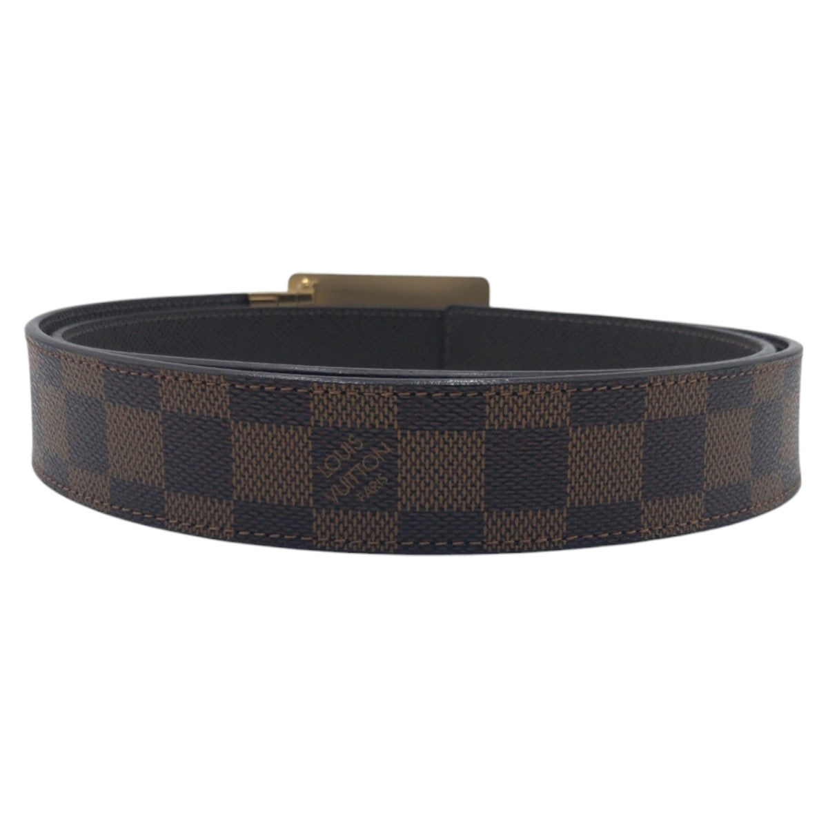 15182
LOUIS VUITTON ルイヴィトン ダミエ サンチュール アンヴァントゥール ブラウン ゴールド PVC M9677 ベルト  メンズ