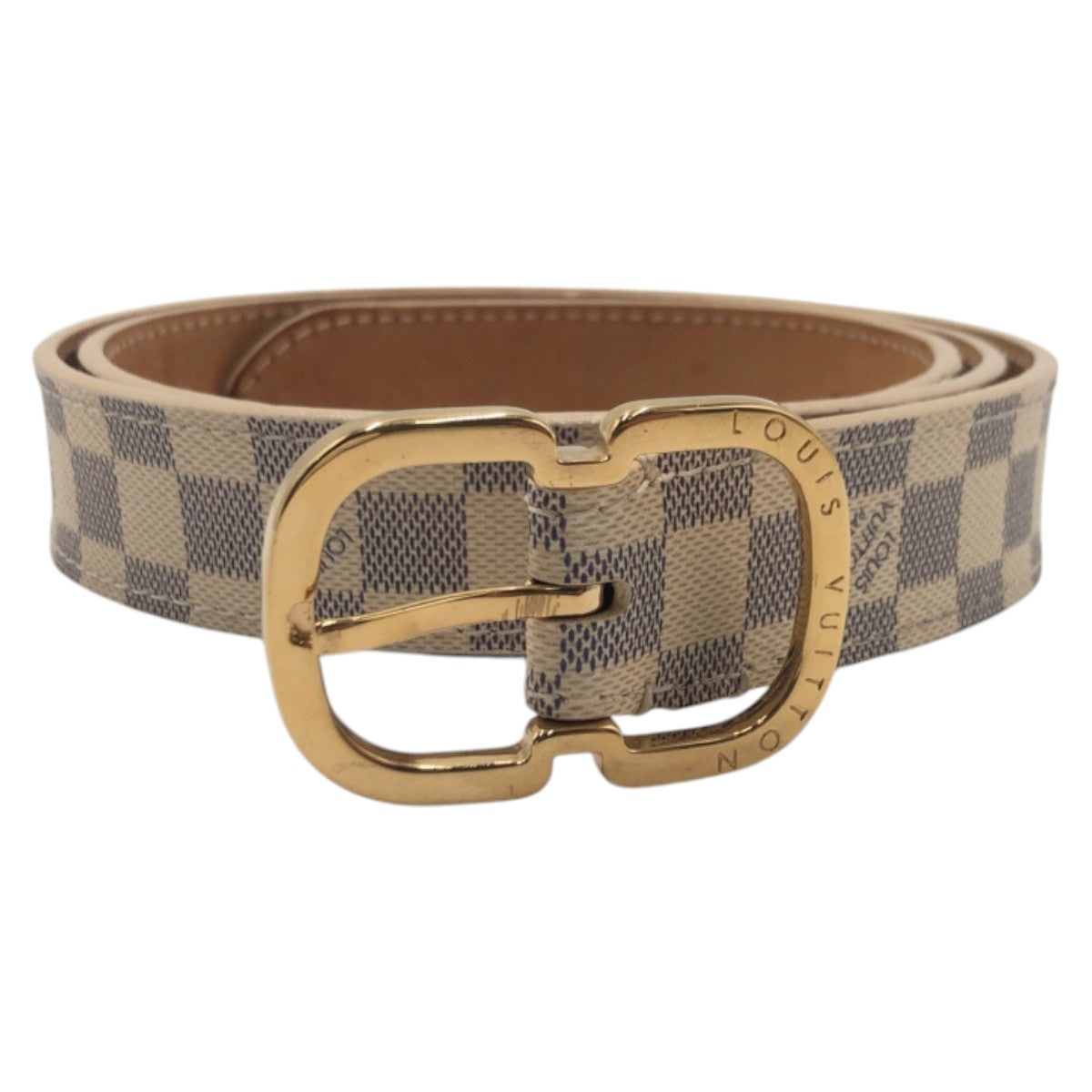 15183
LOUIS VUITTON ルイヴィトン ダミエアズール サンチュールミニ ベージュ ゴールド PVC M9782 ベルト  レディース
