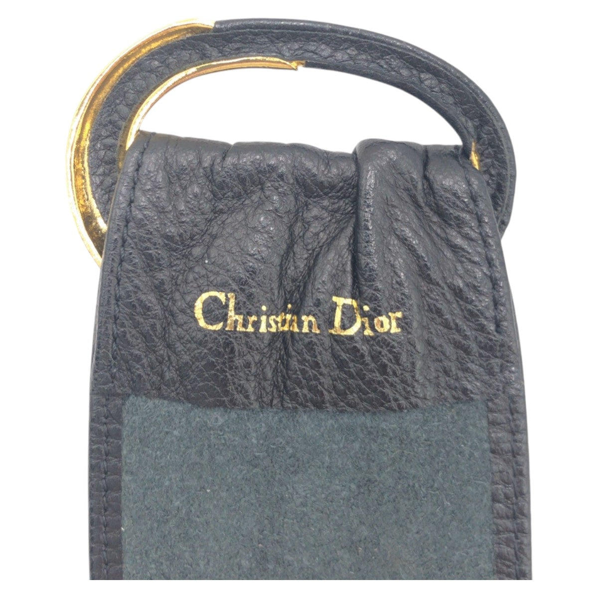 15184
Christian Dior クリスチャンディオール ヴィンテージ ブラック 黒 ゴールド レザー ベルト  レディース