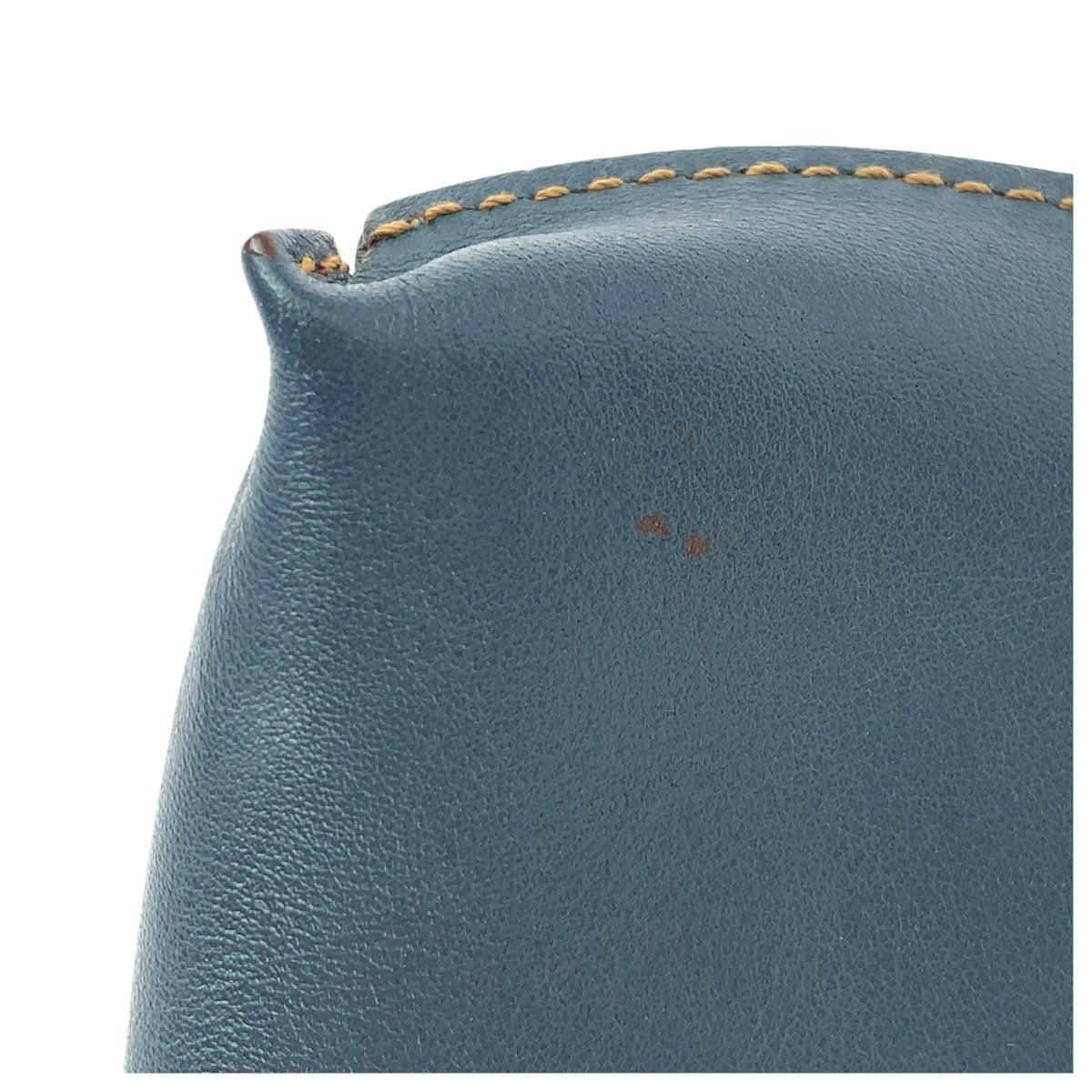 15190
LOEWE ロエベ 鏡付き ダークブルー シルバー金具 レザー ポーチ アクセサリーポーチ  レディース