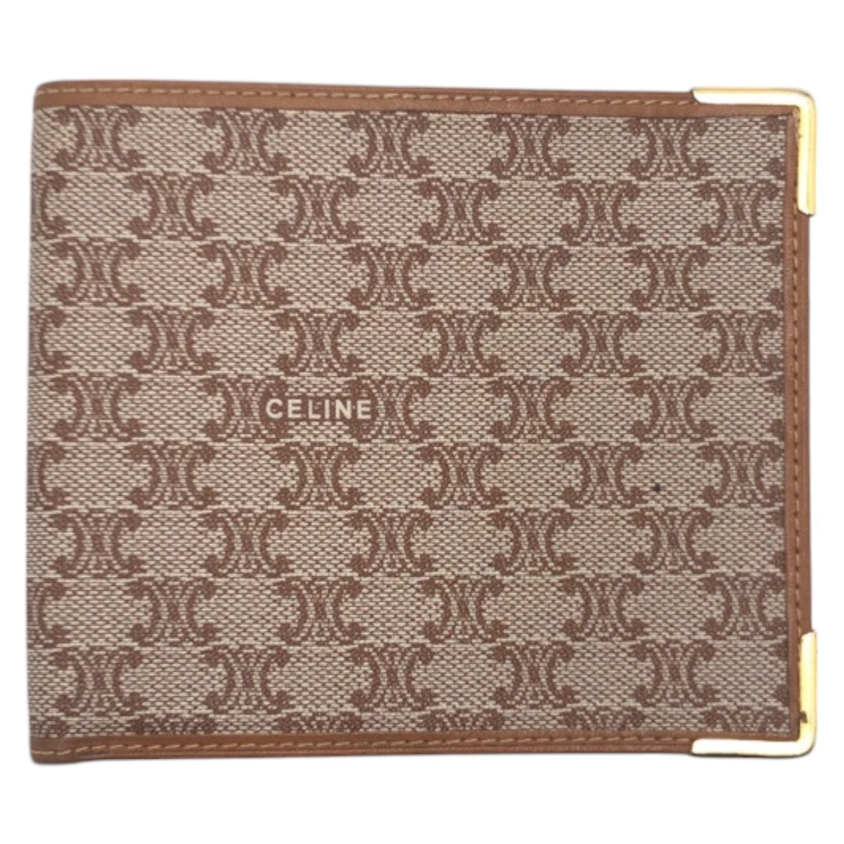 15195
CELINE セリーヌ マカダム ブラウン PVC M07 折財布 コンパクトウォレット  レディース