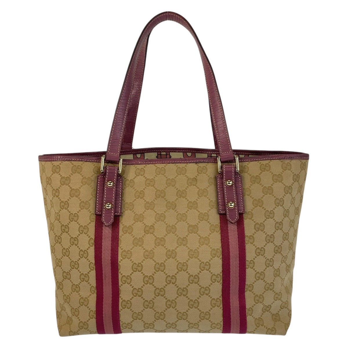 15204
GUCCI グッチ シェリーライン ベージュ ピンク ゴールド金具 GGキャンバス 139260 トートバッグ ショルダーバッグ  レディース