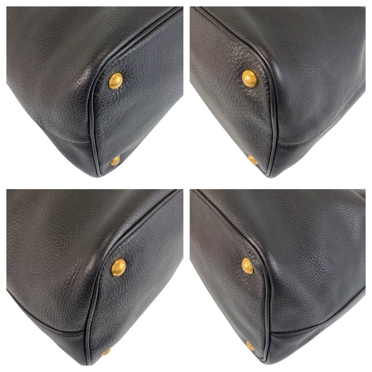 15205
Miu Miu ミュウ ミュウ ブラック 黒 ゴールド金具 レザー ショルダーバッグ  レディース