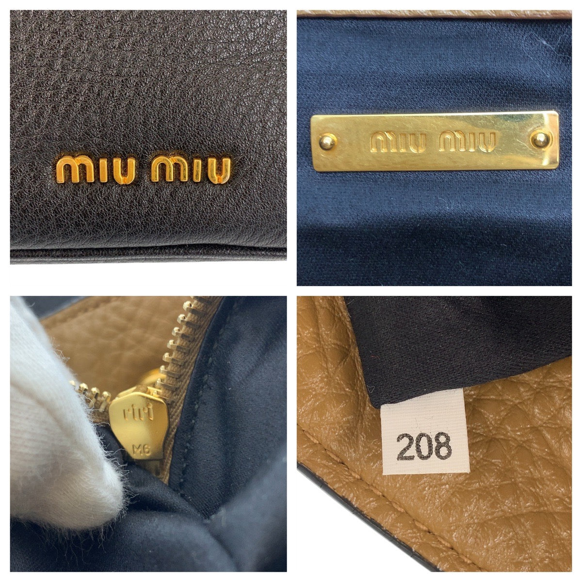 15205
Miu Miu ミュウ ミュウ ブラック 黒 ゴールド金具 レザー ショルダーバッグ  レディース