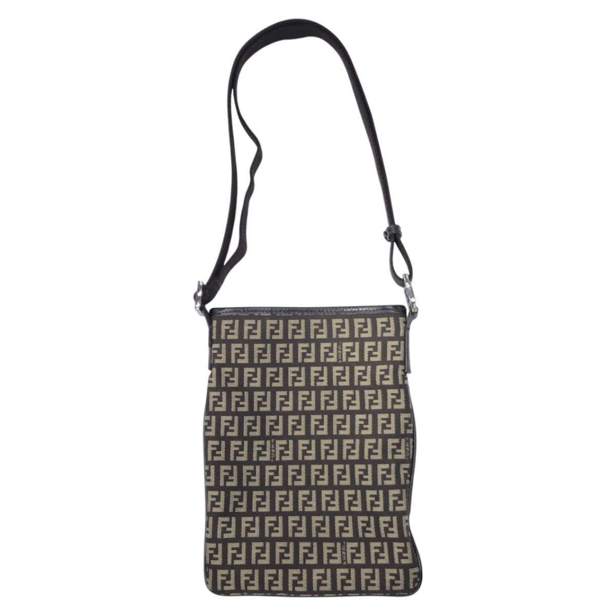 15209
FENDI フェンディ ヴィンテージ ズッキーノ ブラウン キャンバス 2305 8BT079 JQ4 049 ショルダーバック ポシェット 男女兼用 レディース A40