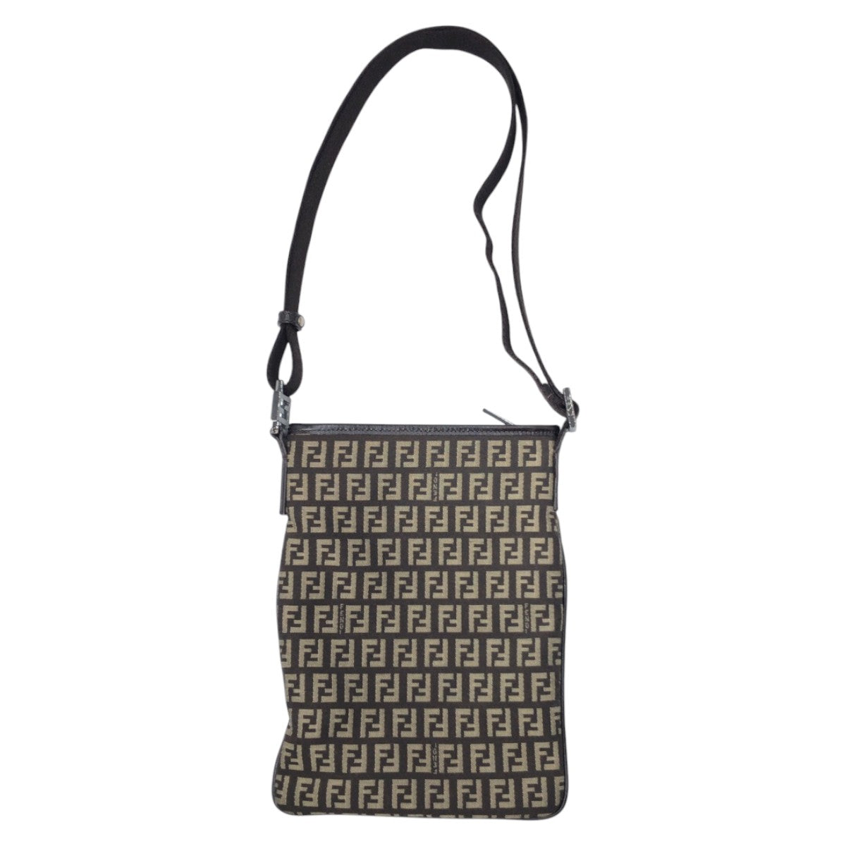 15209
FENDI フェンディ ヴィンテージ ズッキーノ ブラウン キャンバス 2305 8BT079 JQ4 049 ショルダーバック ポシェット 男女兼用 レディース A40