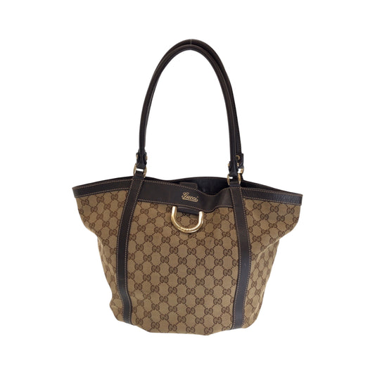 15211
GUCCI グッチ ブラウン ゴールド金具 GGキャンバス 241982 トートバッグ ハンドバッグ  レディース