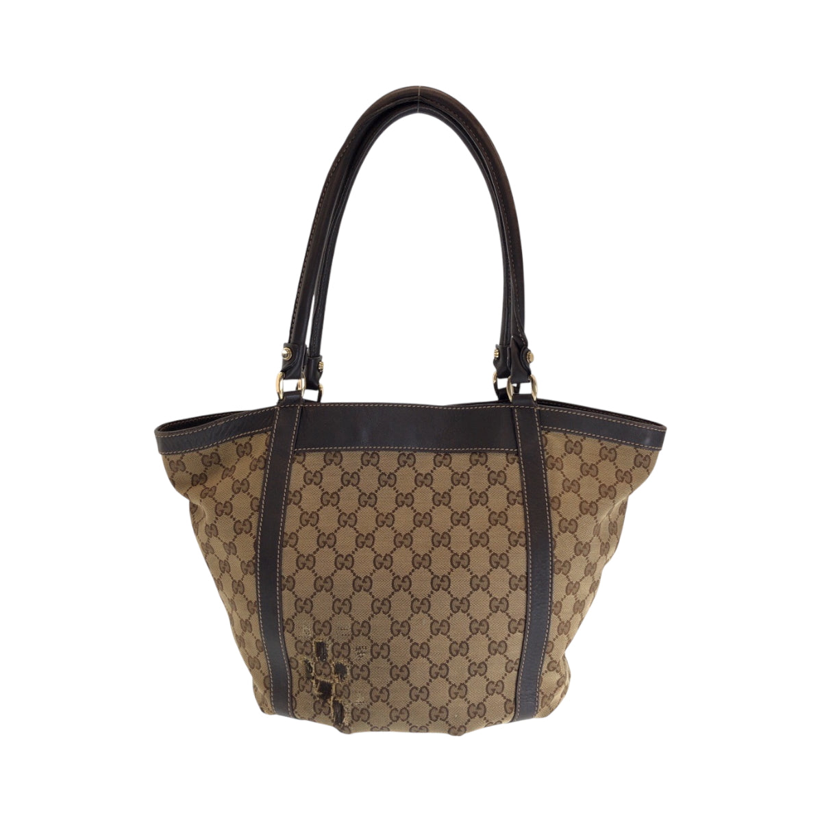 15211
GUCCI グッチ ブラウン ゴールド金具 GGキャンバス 241982 トートバッグ ハンドバッグ  レディース