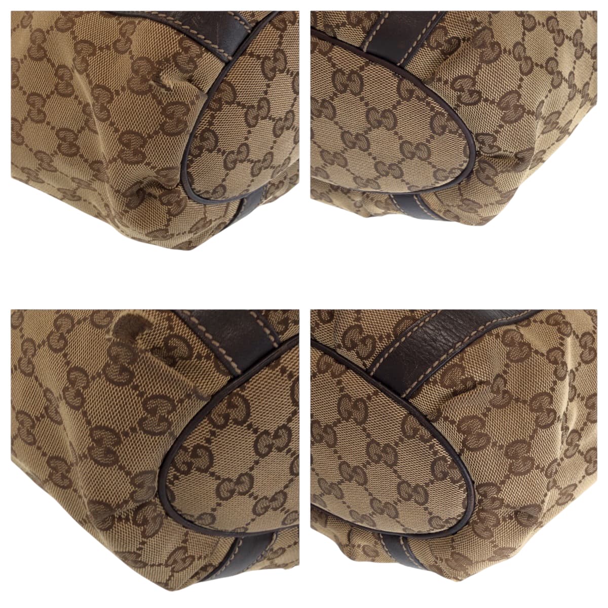 15211
GUCCI グッチ ブラウン ゴールド金具 GGキャンバス 241982 トートバッグ ハンドバッグ  レディース