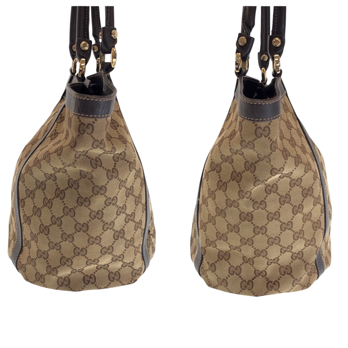 15211
GUCCI グッチ ブラウン ゴールド金具 GGキャンバス 241982 トートバッグ ハンドバッグ  レディース