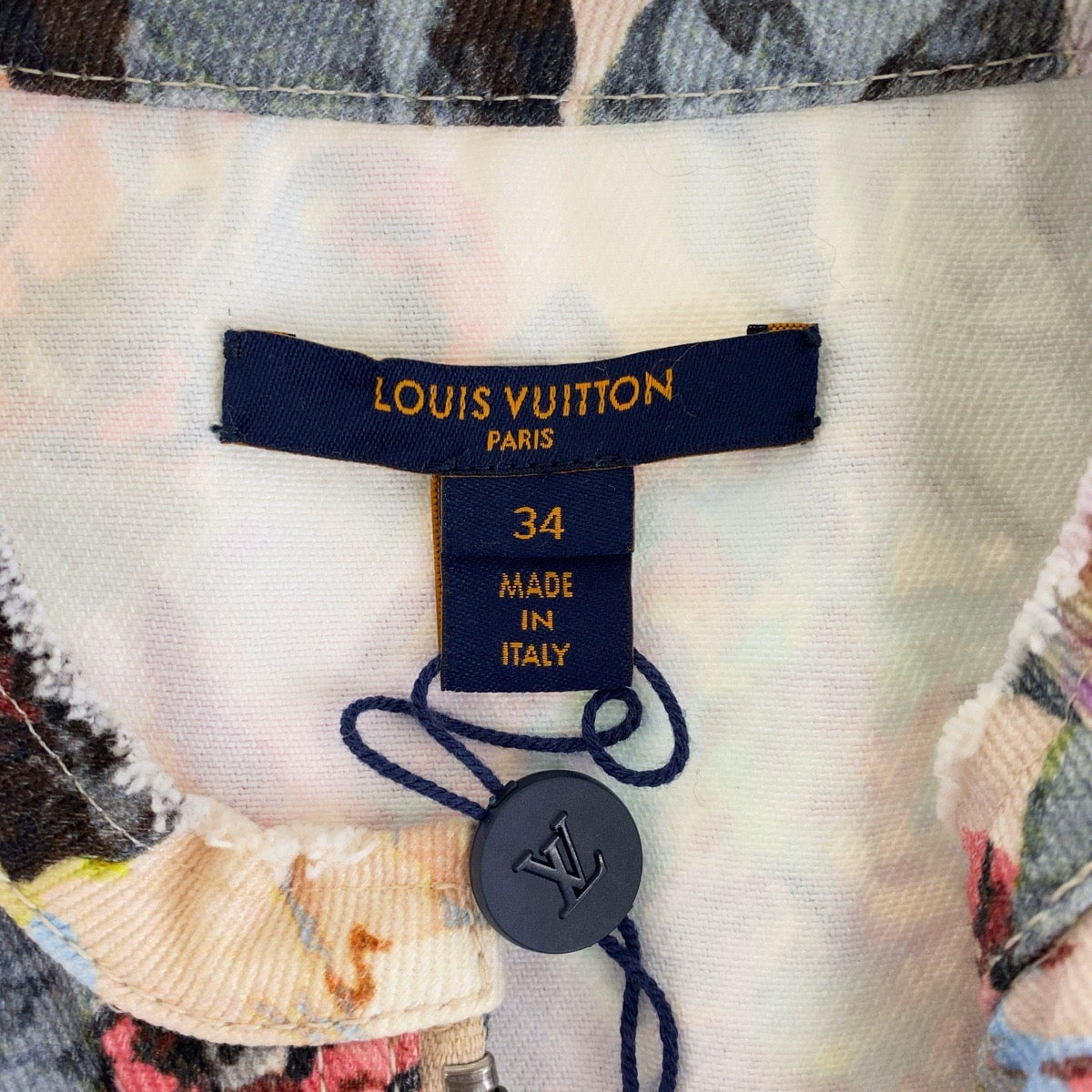 15214
LOUIS VUITTON ルイヴィトン フラワーモノグラム フラワージップアップドレス サイズ34 ピンク マルチカラー ゴールド金具 コットン RW222B SR6 FNRO27 ワンピース ドレス  レディース SA120