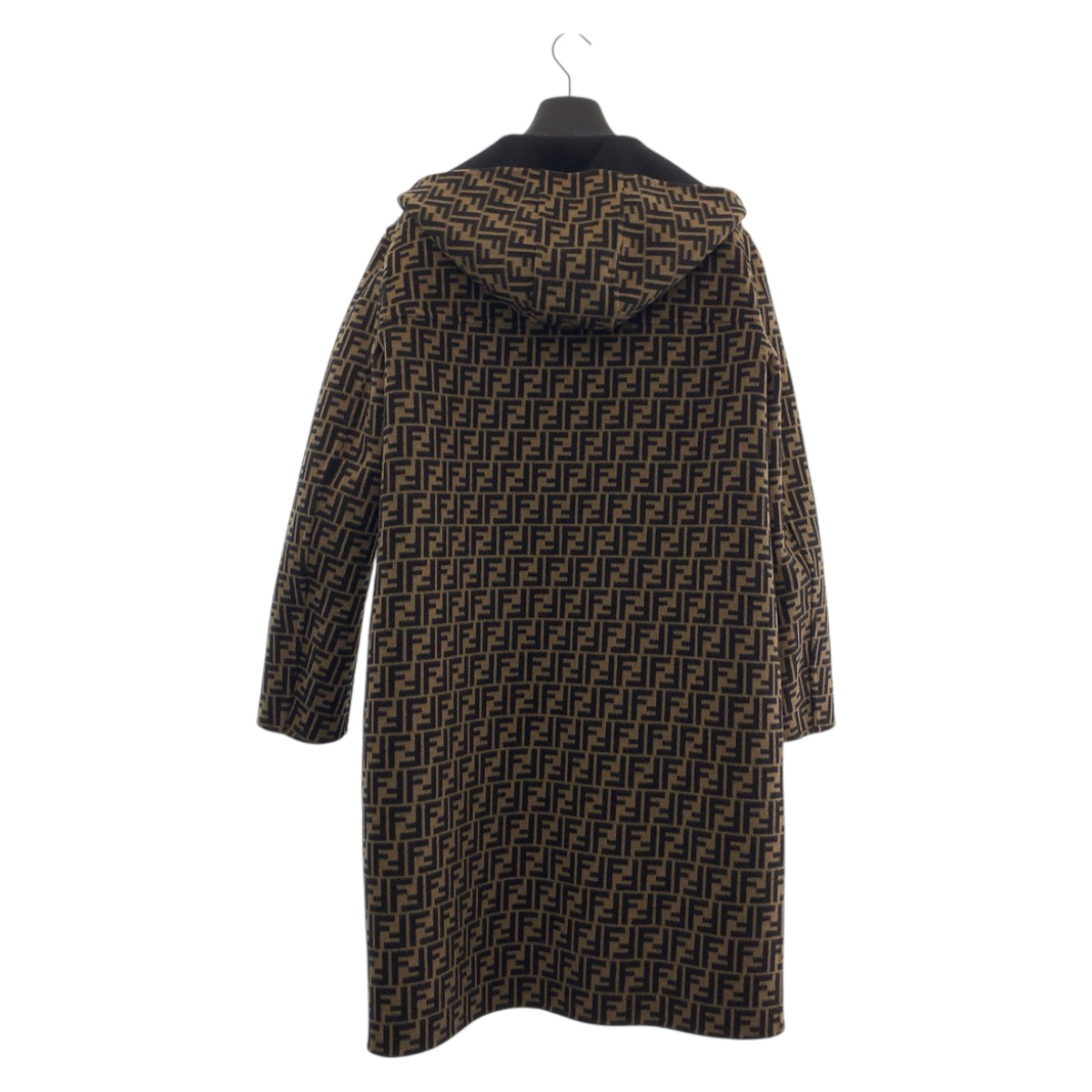 15216
FENDI フェンディ ズッカ リバーシブル サイズ48 ブラック ブラウン ウール ダッフルコート  メンズ