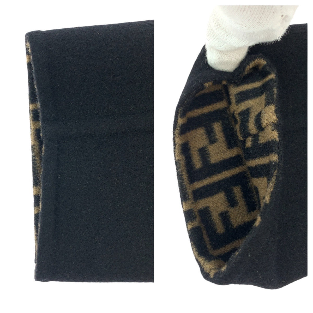 15216
FENDI フェンディ ズッカ リバーシブル サイズ48 ブラック ブラウン ウール ダッフルコート  メンズ