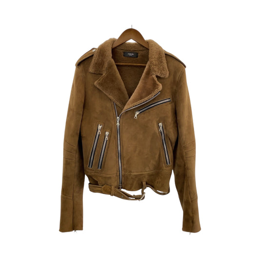 15217
AMIRI アミリ シープムートンレザーライダース サイズ38 ブラウン シルバー金具 ムートン MOBIK SHR ライダースジャケット ムートンジャケット  レディース A65