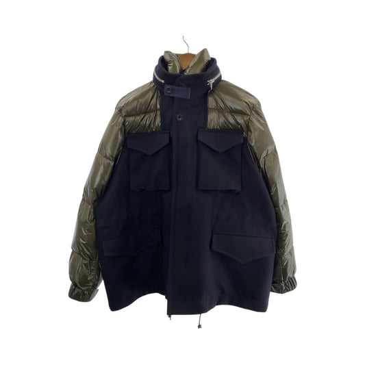 15220
Sacai サカイ 心斎橋パルコ限定 サイズ1 カーキ ネイビー シルバー金具 ナイロン / ウール 20 0253M ダウンジャケット パファージャケット メンズ A55