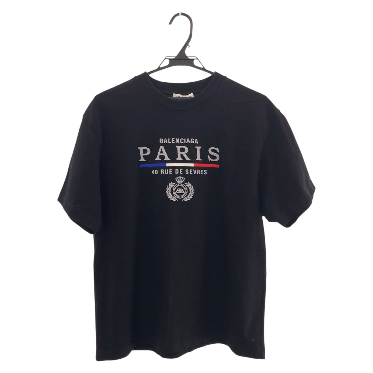 15222
BALENCIAGA バレンシアガ パリス 刺繍 サイズS ブラック 黒 コットン 半袖Ｔシャツ クルーネック  メンズ