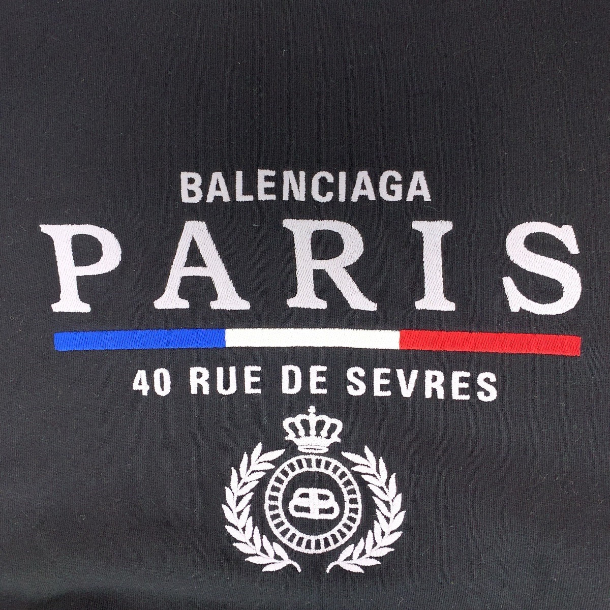 15222
BALENCIAGA バレンシアガ パリス 刺繍 サイズS ブラック 黒 コットン 半袖Ｔシャツ クルーネック  メンズ
