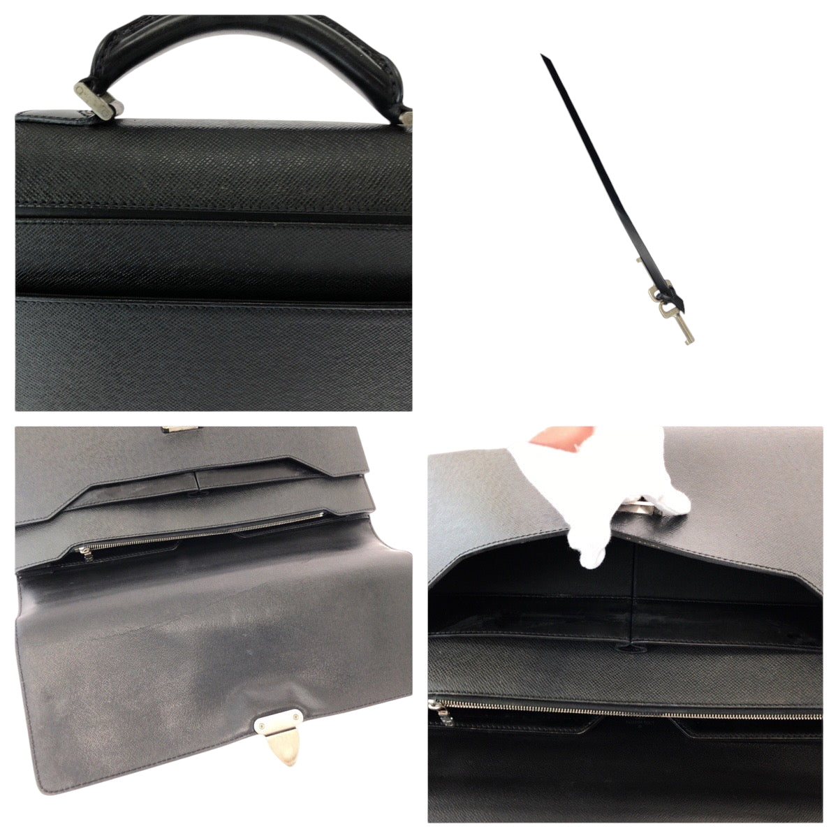 15228
LOUIS VUITTON ルイヴィトン タイガ ロブスト1 アルドワーズ ブラック 黒 シルバー金具 タイガ M31052 ビジネスバッグ ハンドバッグ  メンズ