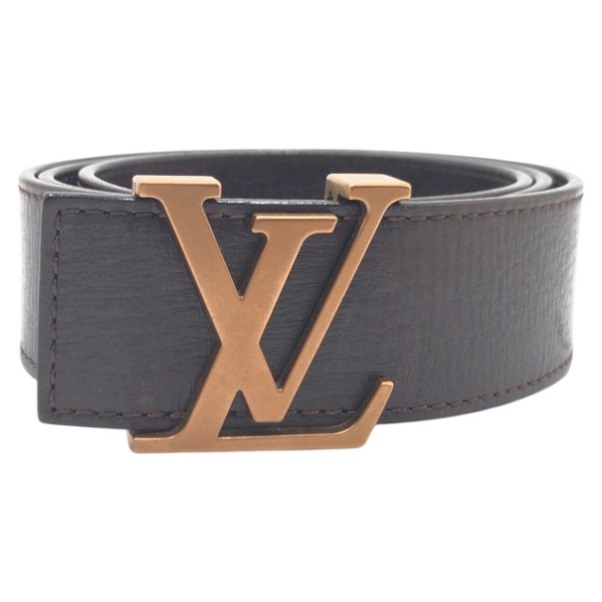 15230
LOUIS VUITTON ルイヴィトン サンチュール LVイニシアル ブラウン ゴールド レザー M6902 ベルト  メンズ