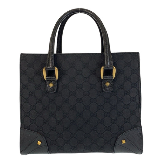 15231
GUCCI グッチ ブラック 黒 ゴールド金具 GGキャンバス / レザー 120895 トートバッグ ハンドバッグ  レディース