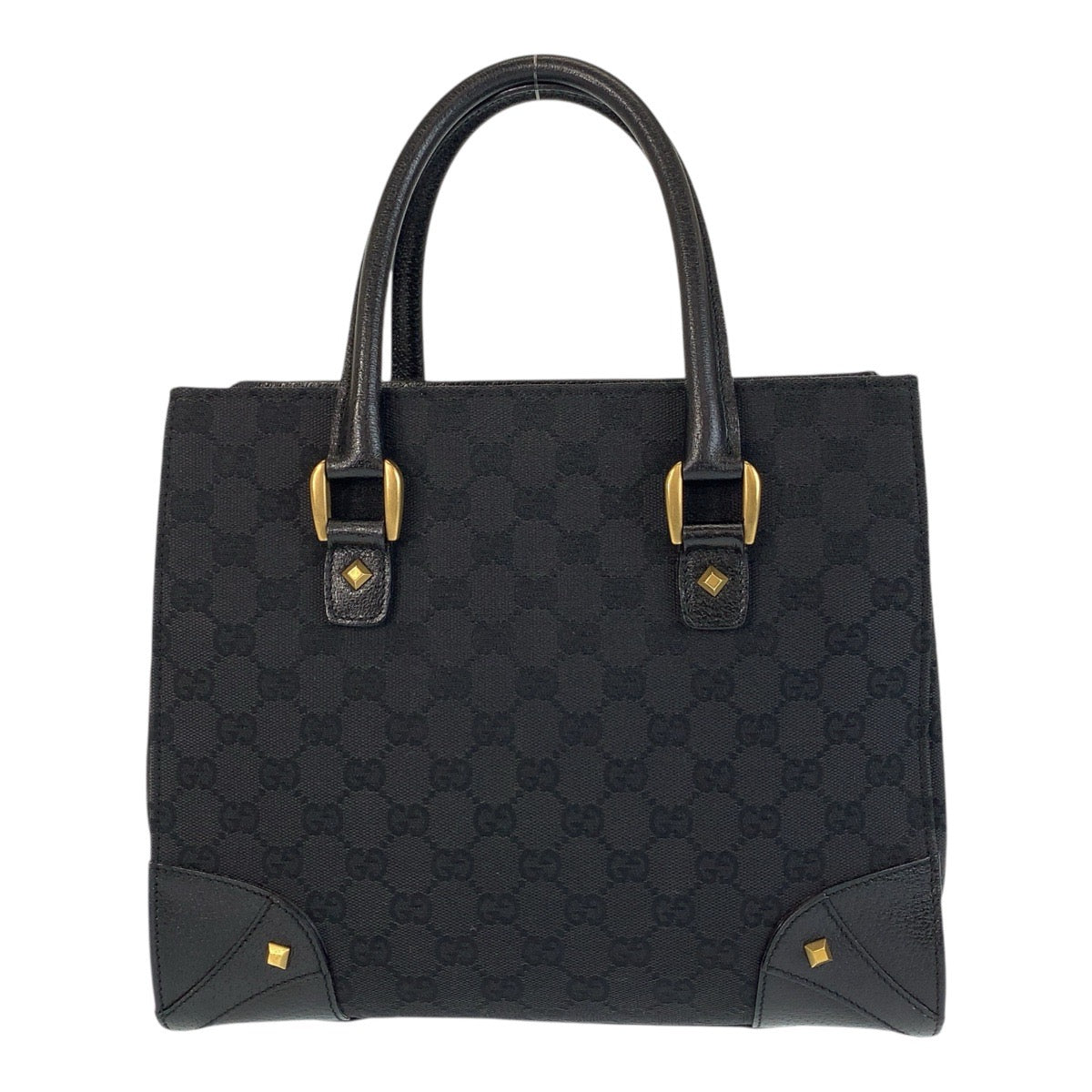 15231
GUCCI グッチ ブラック 黒 ゴールド金具 GGキャンバス / レザー 120895 トートバッグ ハンドバッグ  レディース