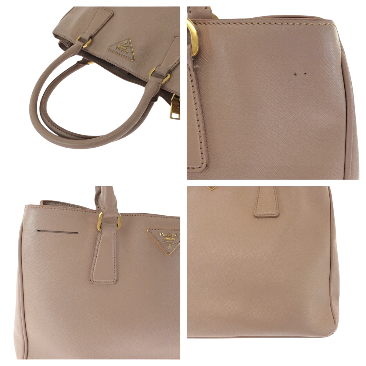 15232
PRADA プラダ サフィアーノ ガリレア ピンク ゴールド金具 レザー BN1874 トートバッグ ショルダーバッグ ハンドバッグ 2way  レディース AB48