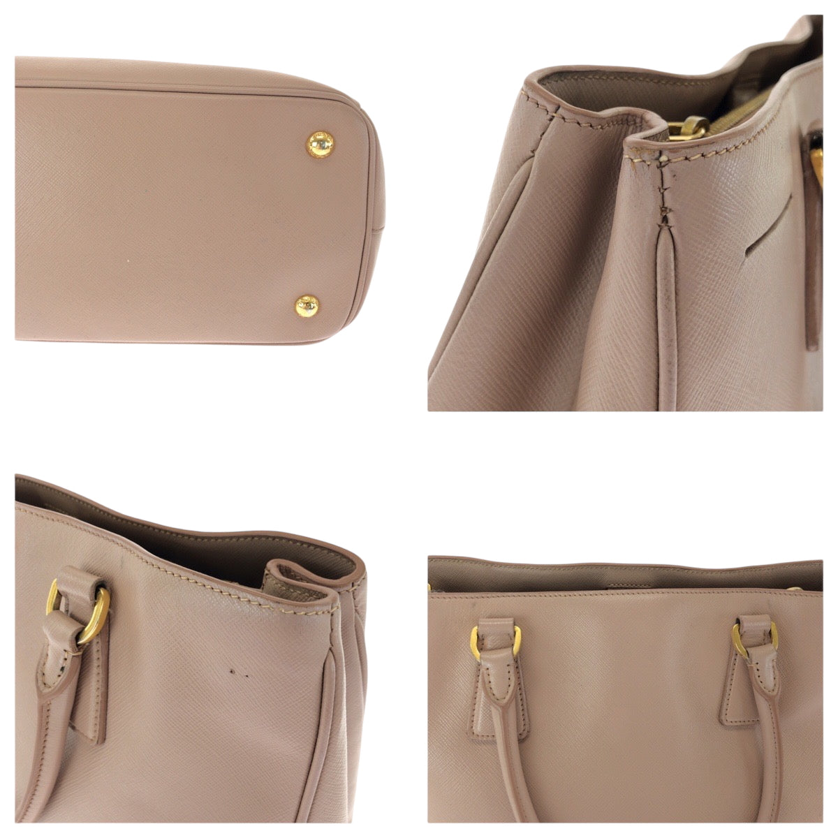 15232
PRADA プラダ サフィアーノ ガリレア ピンク ゴールド金具 レザー BN1874 トートバッグ ショルダーバッグ ハンドバッグ 2way  レディース AB48
