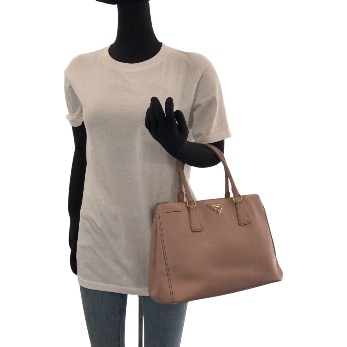 15232
PRADA プラダ サフィアーノ ガリレア ピンク ゴールド金具 レザー BN1874 トートバッグ ショルダーバッグ ハンドバッグ 2way  レディース AB48