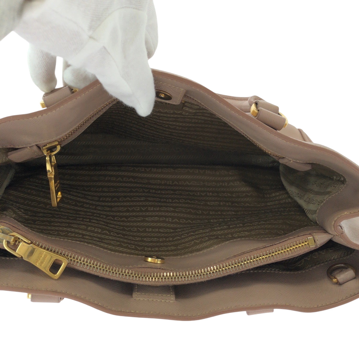 15232
PRADA プラダ サフィアーノ ガリレア ピンク ゴールド金具 レザー BN1874 トートバッグ ショルダーバッグ ハンドバッグ 2way  レディース AB48