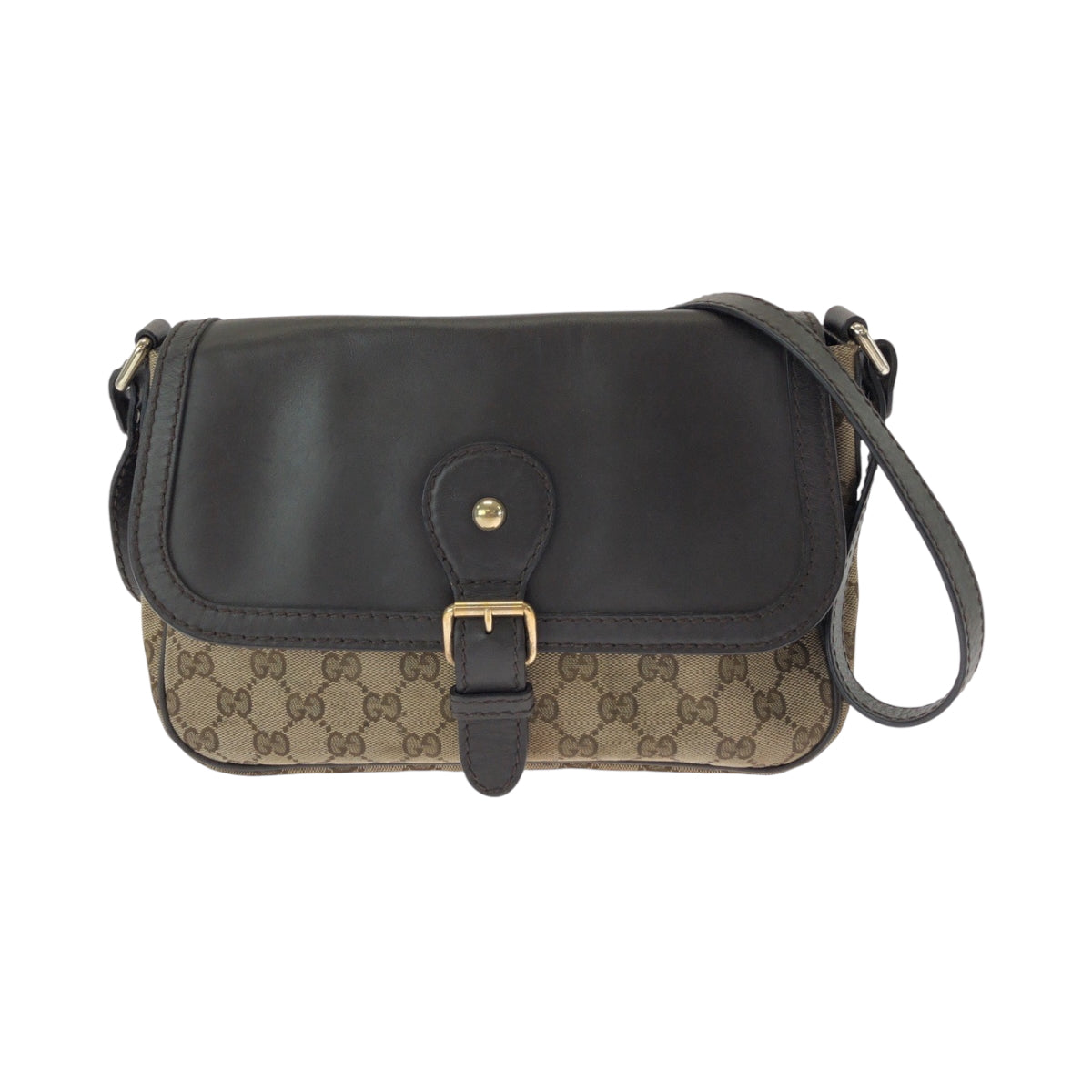 15233
GUCCI グッチ スーキー ブラウン ベージュ ゴールド金具 GGキャンバス / レザー 308452 ショルダーバッグ ポシェット  レディース