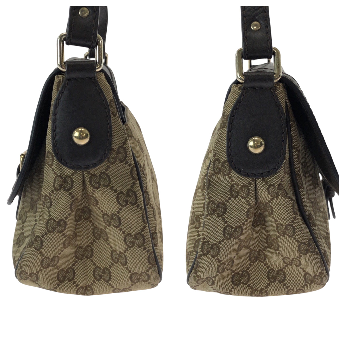 15233
GUCCI グッチ スーキー ブラウン ベージュ ゴールド金具 GGキャンバス / レザー 308452 ショルダーバッグ ポシェット  レディース