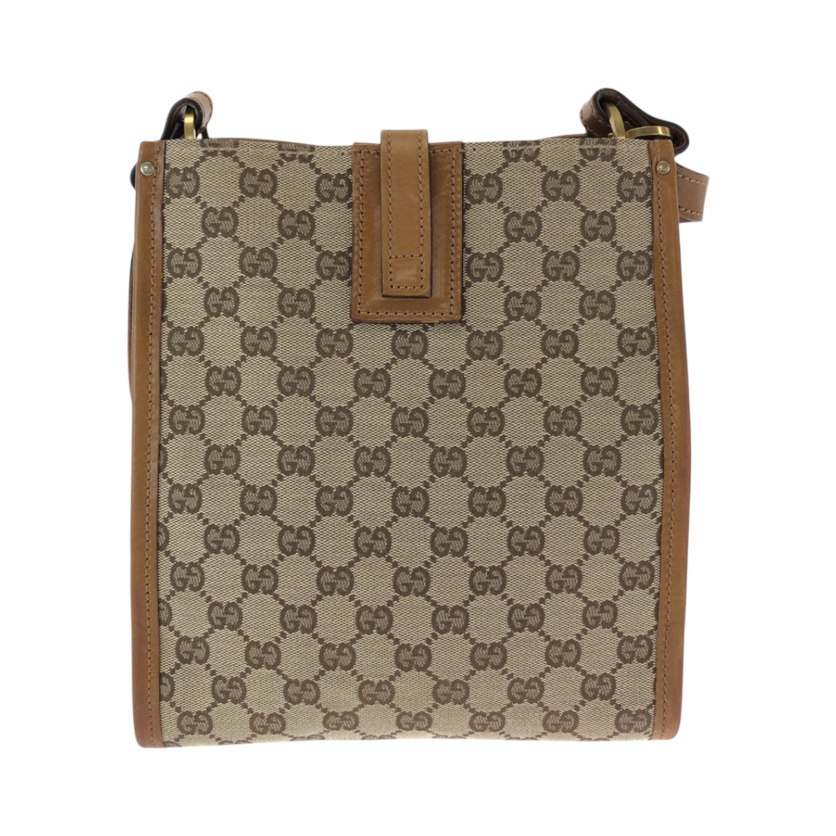 15234
GUCCI グッチ ベージュ ブラウン ゴールド金具 GGキャンバス 110292 ショルダーバッグ ポシェット  レディース