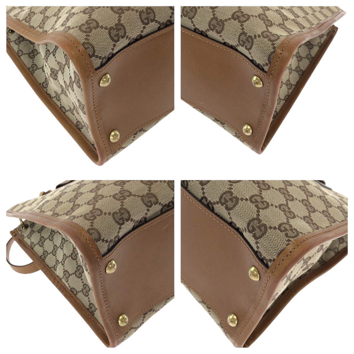 15234
GUCCI グッチ ベージュ ブラウン ゴールド金具 GGキャンバス 110292 ショルダーバッグ ポシェット  レディース