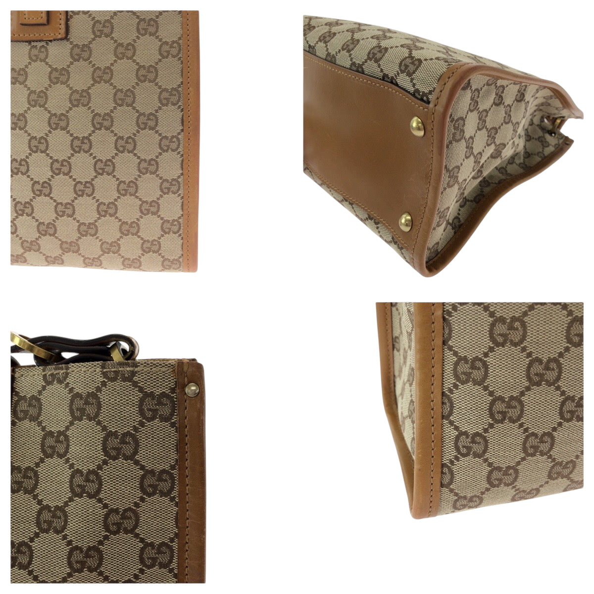 15234
GUCCI グッチ ベージュ ブラウン ゴールド金具 GGキャンバス 110292 ショルダーバッグ ポシェット  レディース