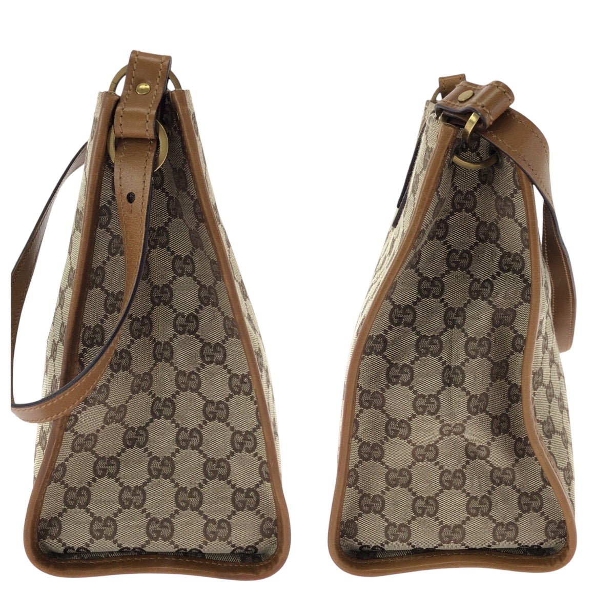 15234
GUCCI グッチ ベージュ ブラウン ゴールド金具 GGキャンバス 110292 ショルダーバッグ ポシェット  レディース