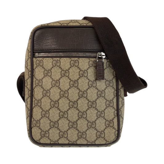 15236
GUCCI グッチ ベージュ ブラウン GGスプリームキャンバス / レザー 101680 ショルダーバッグ ポシェット  レディース ABP23