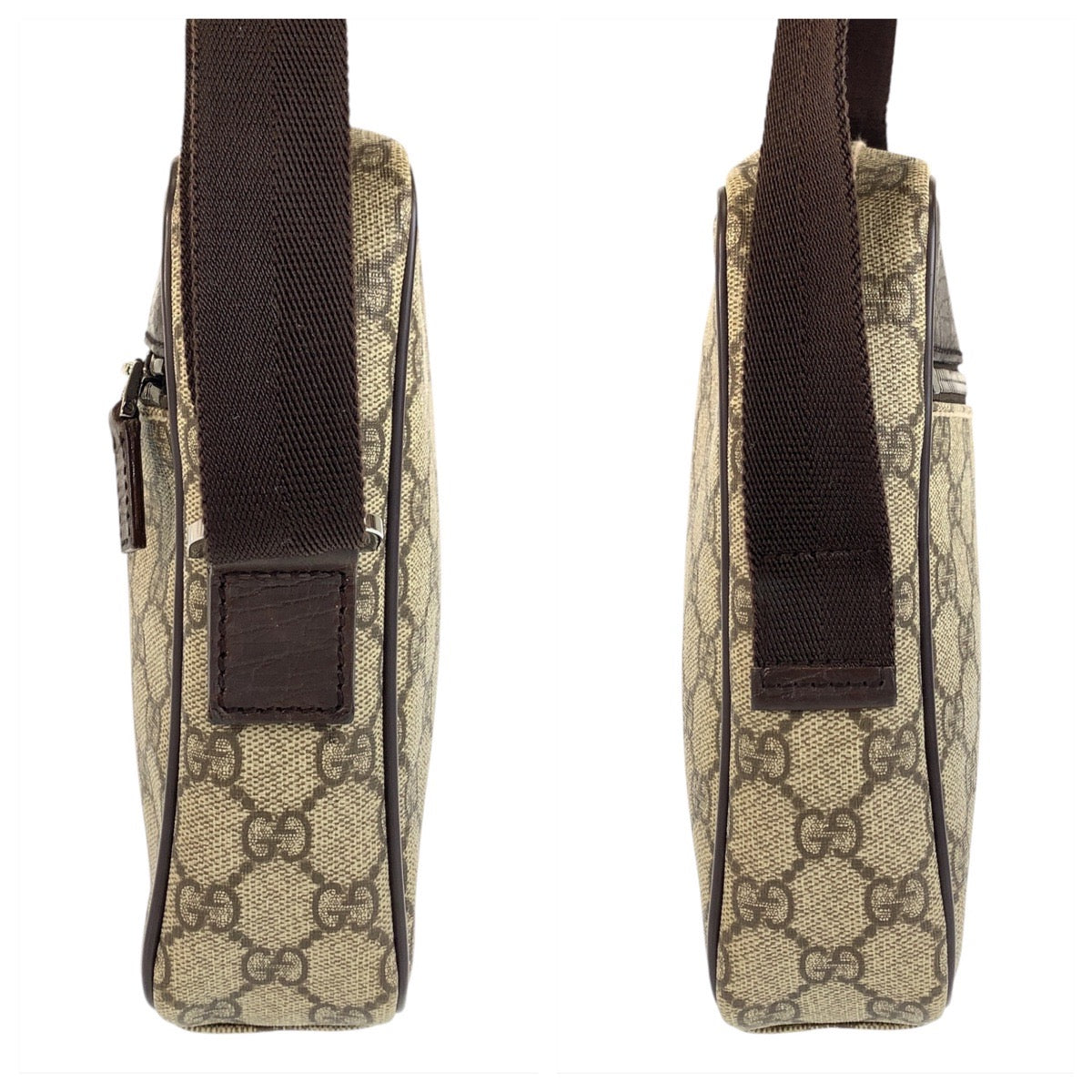 15236
GUCCI グッチ ベージュ ブラウン GGスプリームキャンバス / レザー 101680 ショルダーバッグ ポシェット  レディース ABP23