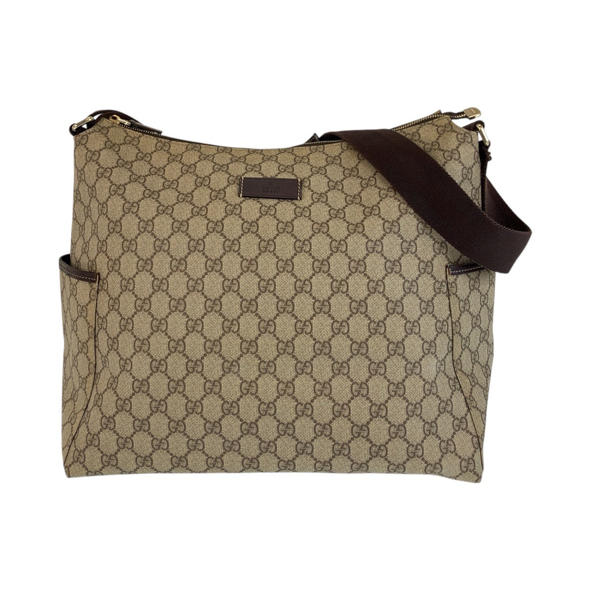 15237
GUCCI グッチ ベージュ ブラウン ゴールド金具 GGスプリームキャンバス 201767 ショルダーバッグ メッセンジャーバッグ 男女兼用  レディース