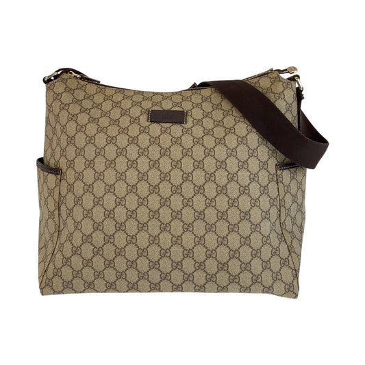 15237
GUCCI グッチ ベージュ ブラウン ゴールド金具 GGスプリームキャンバス 201767 ショルダーバッグ メッセンジャーバッグ 男女兼用  レディース