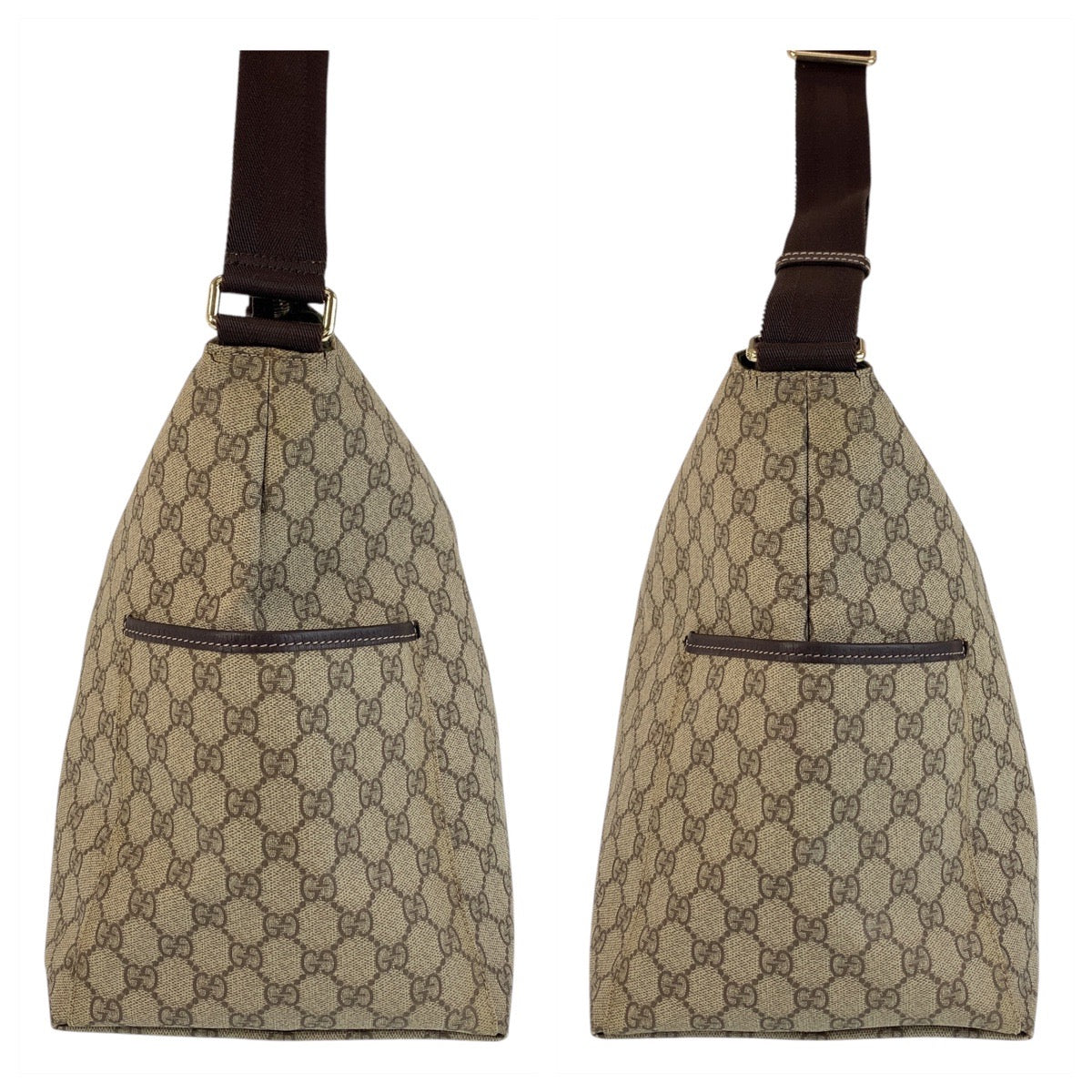 15237
GUCCI グッチ ベージュ ブラウン ゴールド金具 GGスプリームキャンバス 201767 ショルダーバッグ メッセンジャーバッグ 男女兼用  レディース