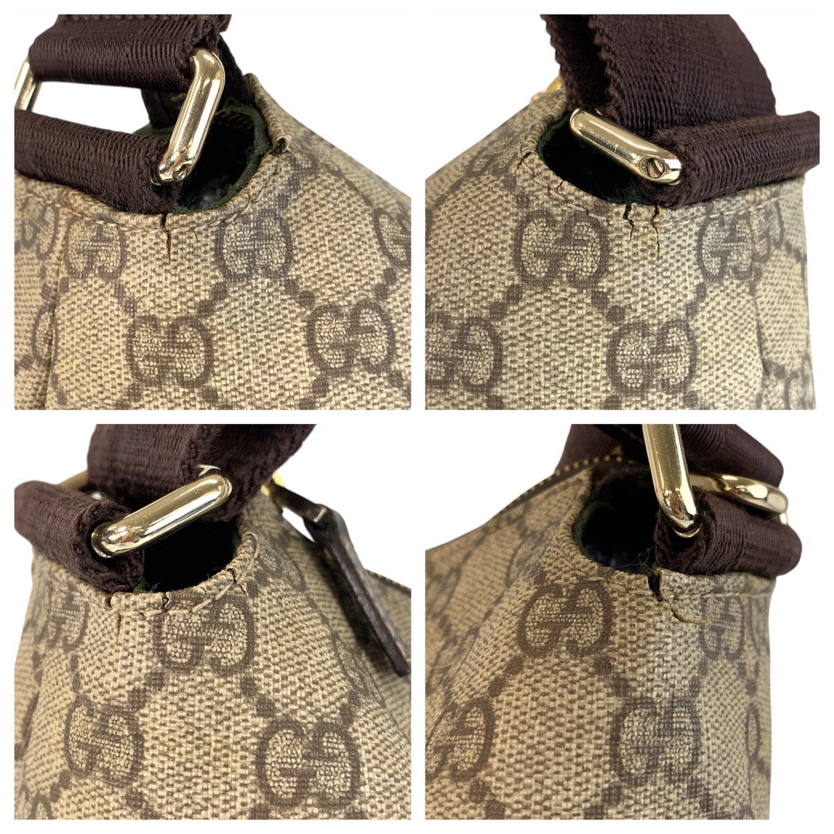 15237
GUCCI グッチ ベージュ ブラウン ゴールド金具 GGスプリームキャンバス 201767 ショルダーバッグ メッセンジャーバッグ 男女兼用  レディース