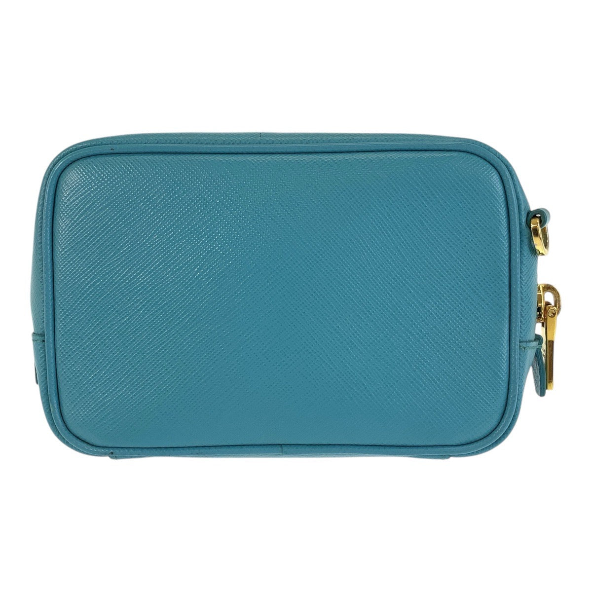 15238
PRADA プラダ サフィアーノ ライトブルー ゴールド金具 レザー ショルダーバッグ ポシェット  レディース