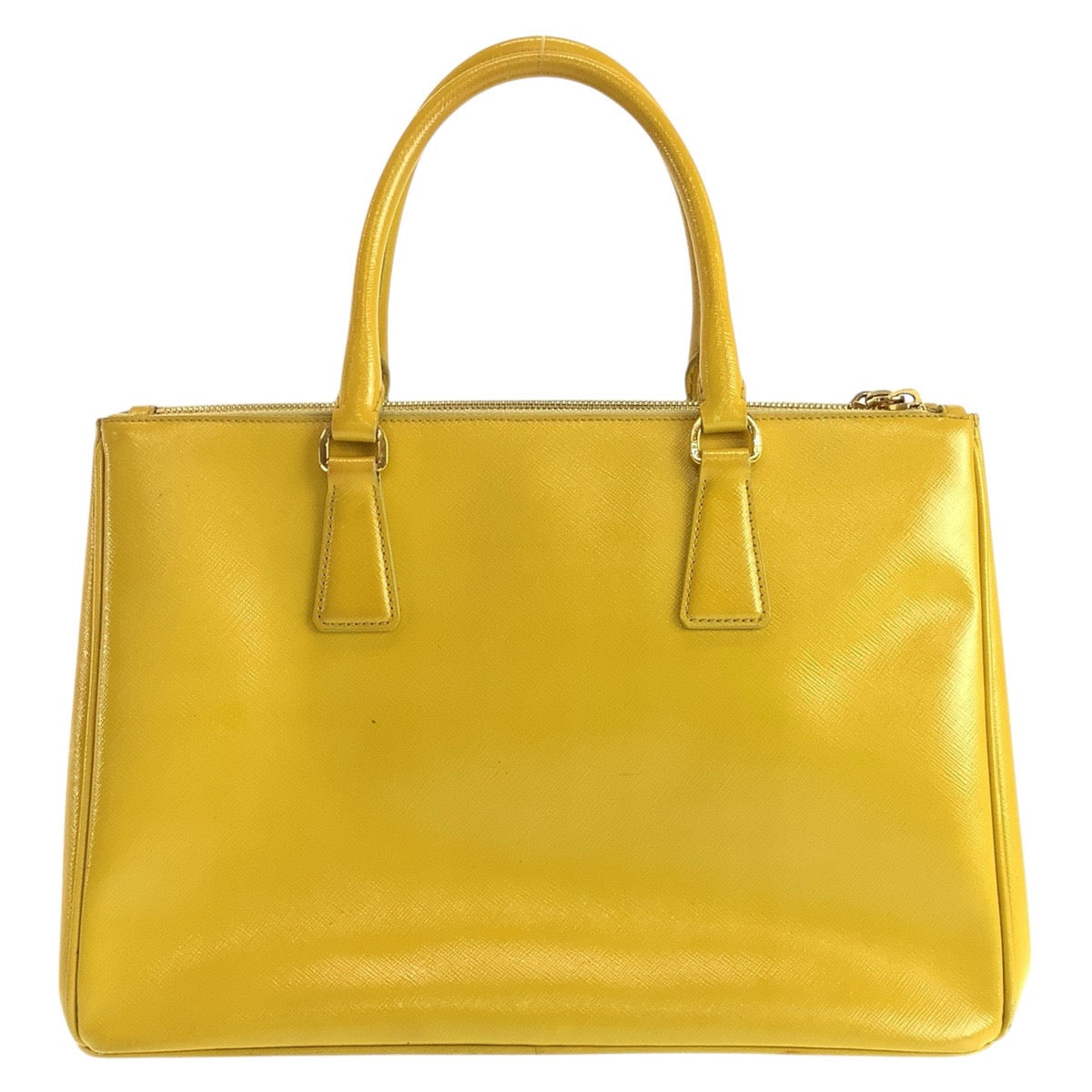 15239
PRADA プラダ サフィアーノ ガレリア イエロー ゴールド金具 レザー ハンドバッグ トートバッグ ショルダーバッグ 2way  レディース ABP52